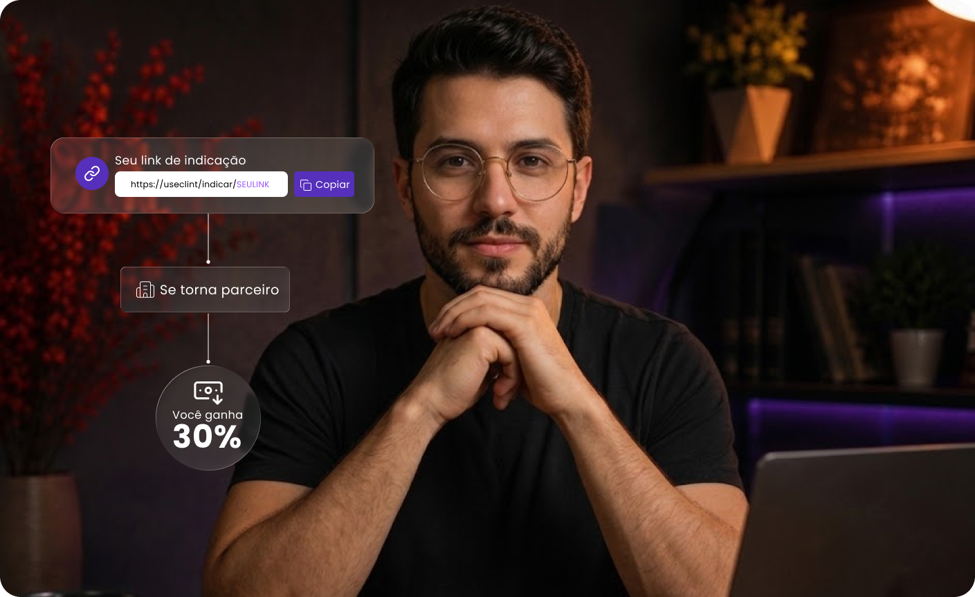 Link de indicação e comissão da Clint